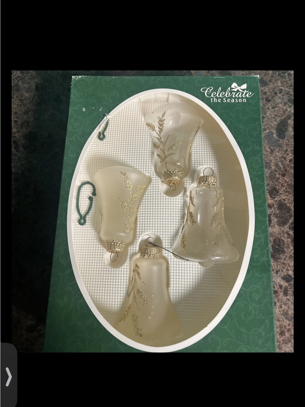 Frosted Glass Bell Ornaments - Set of 4